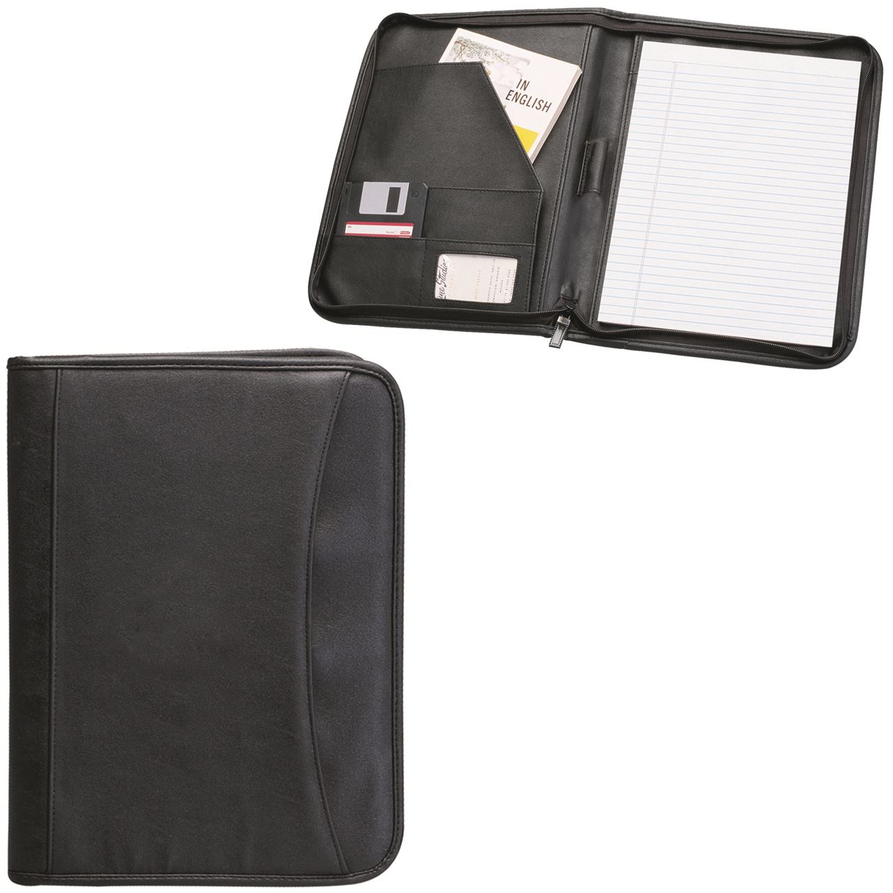 Picture of Zippered Notepad Portfolio W/ Outside Pocket