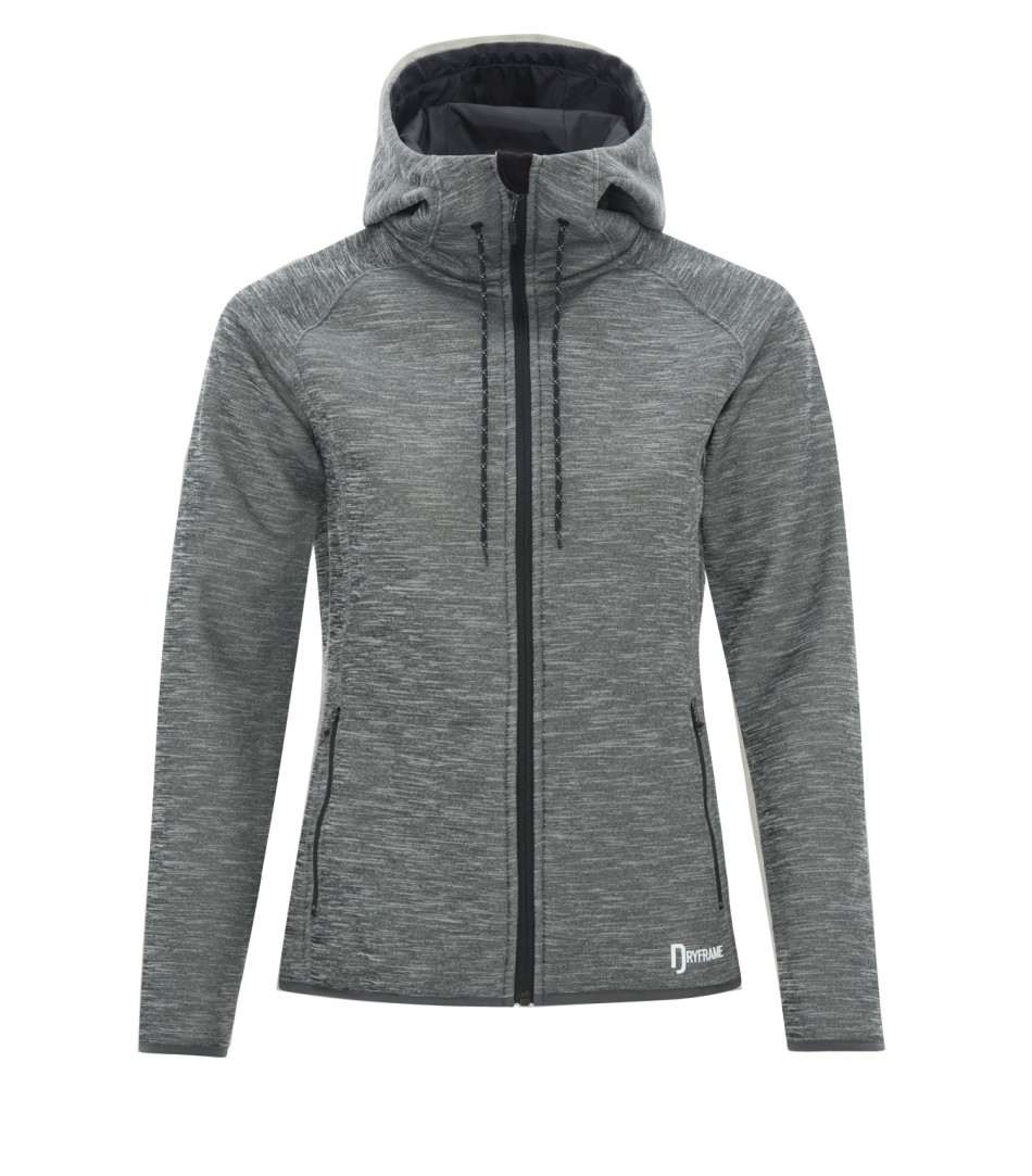 Dryframe Dry Tech Fleece Full Zip Hooded Ladies Jacket | Entripy