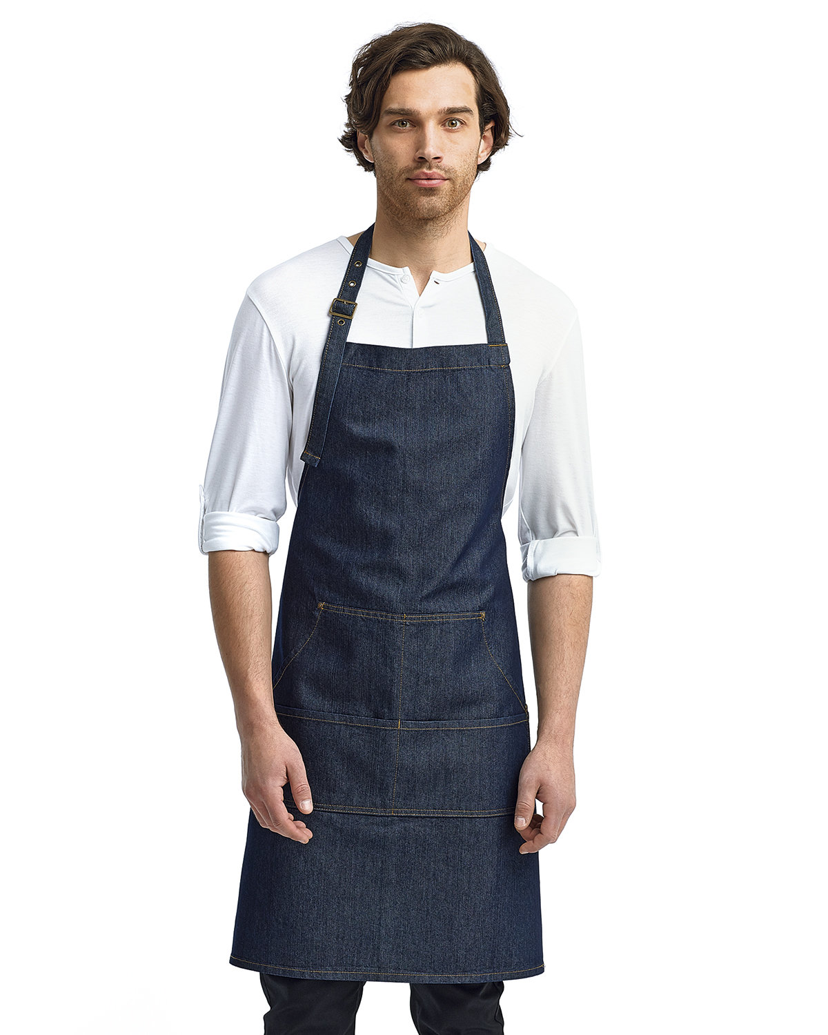 Picture of Artisan Collection by Reprime Unisex Jeans Stitch Denim Bib Apron