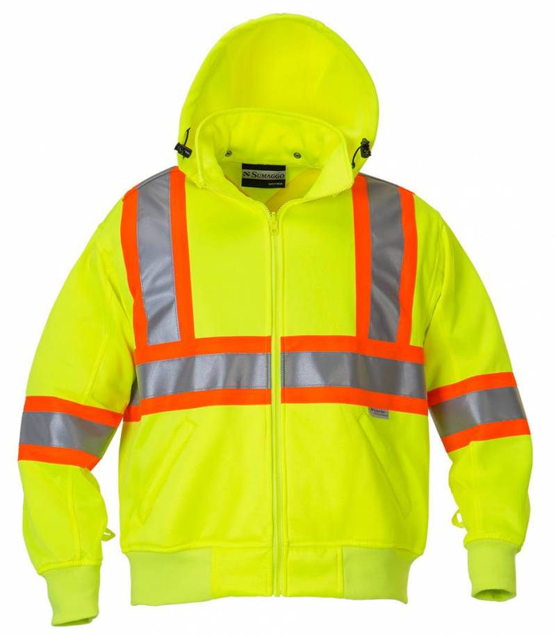 Picture of Sumaggo High Visibility Poly-Cotton Fleece Jacket with 4" Contrasting Stripes
