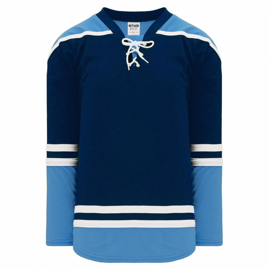Vintage Athletic Knit Striped Blank Hockey Jersey XL Red Blue Team NHL