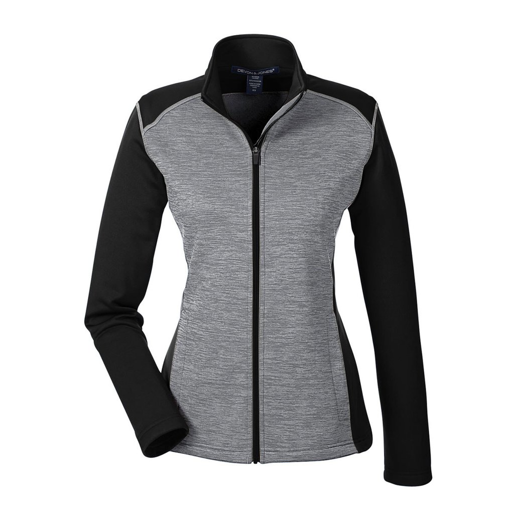 Picture of Devon & Jones Women's Newbury Colorblock Mélange Fleece Full-Zip