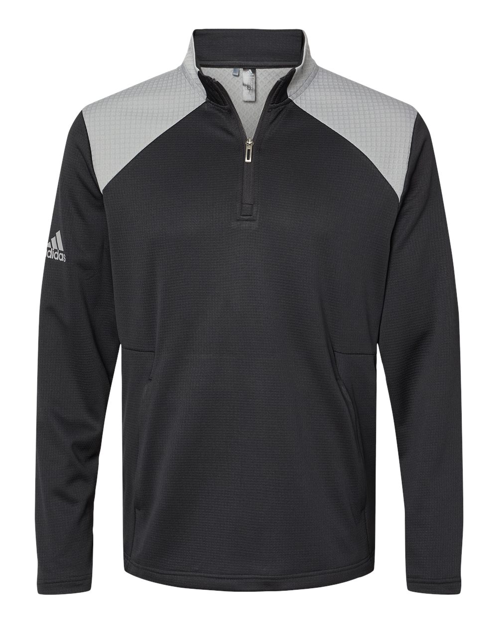 Picture of Adidas Textured Mixed Media Quarter-Zip Pullover