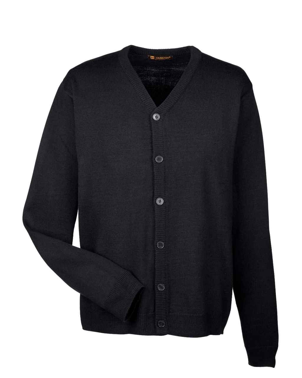 HARRITON V-NECK KNIT CARDIGAN BLACK - カーディガン