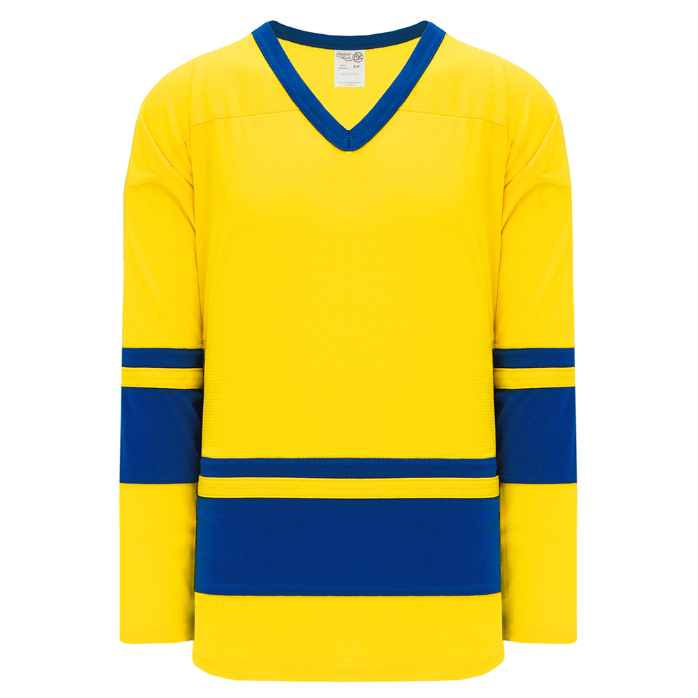 Athletic Knit (AK) H6500A-333 Adult Royal Blue/White/Red League Hockey Jersey Goalie (4XL)
