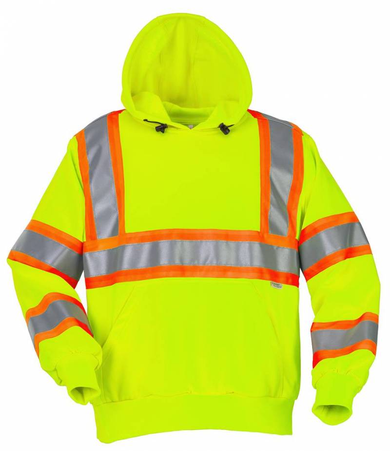 Picture of Sumaggo High Visibility Poly/Cotton Hoodie Pullover with 4" Contrasting Stripes