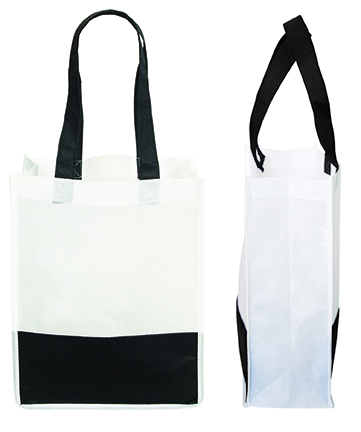 Picture of Non Woven 'Mini Stripe' Tote (9.5” W x 12” H x 4.5” D)