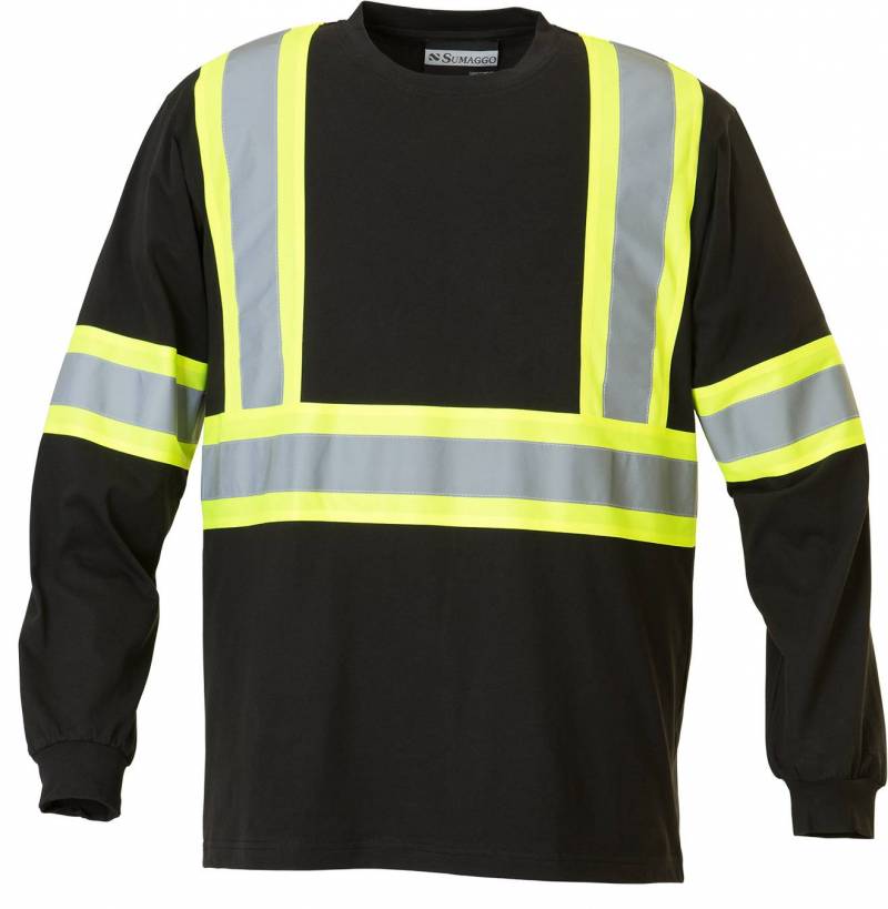 Sumaggo Safety 100 Cotton Long Sleeve T Shirt with 4