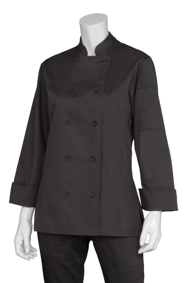 Picture of Premium Uniforms Women's Long Sleeve Plastic Button Chef Coat