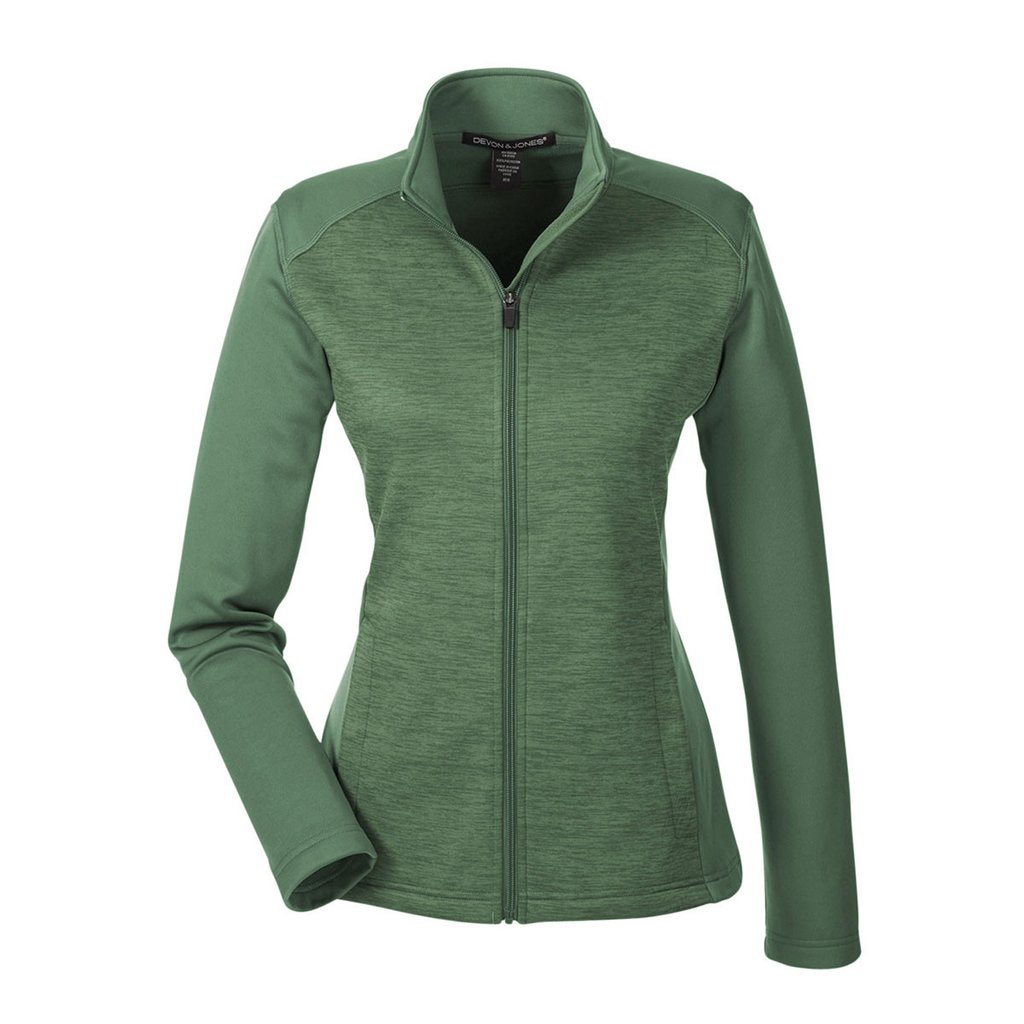 Devon & Jones Ladies' Newbury Colorblock Mélange Fleece Full-Zip