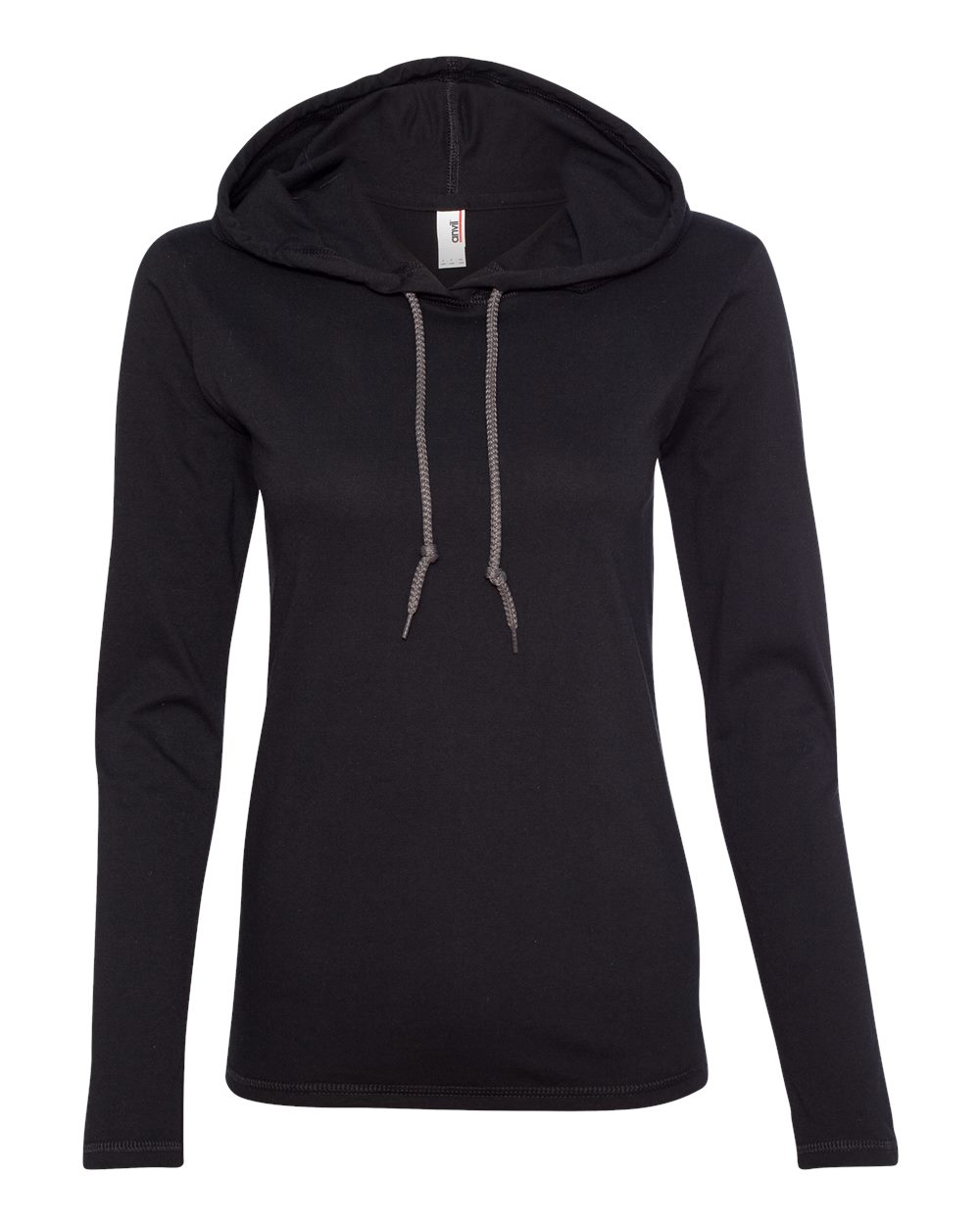 Women's Long Sleeve Hooded T-Shirt, Black